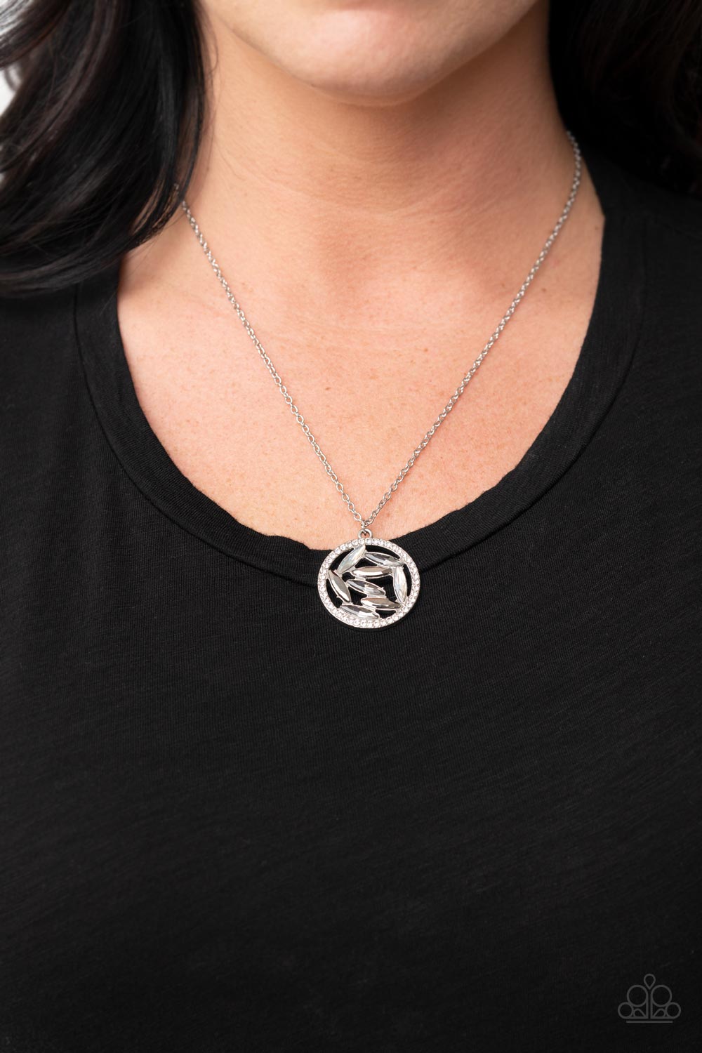 Head-Spinning Sparkle - Silver Paparazzi Necklace (#4584)