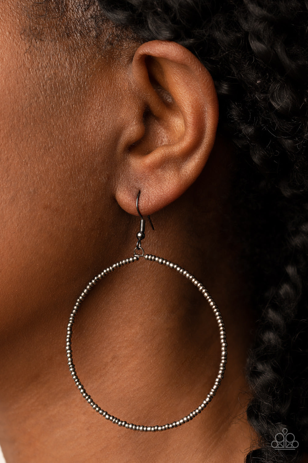Basically Beaded - Black Paparazzi  Earring (PZ-853)