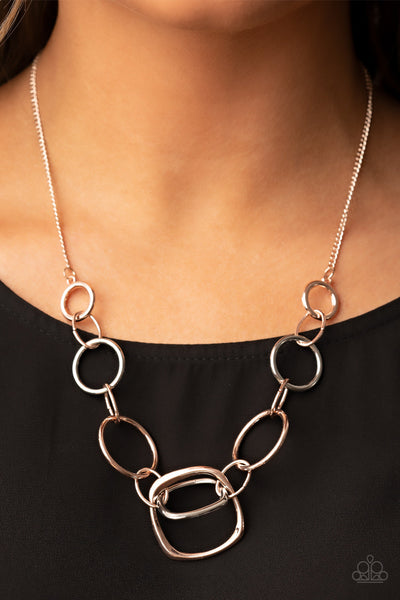 Linked Up Luminosity - Multi Paparazzi Necklace