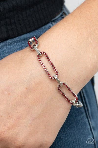 Still Not OVAL You - Red Paparazzi  Bracelet (#3420)