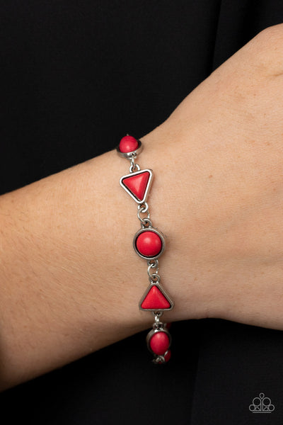 Quarry Quarrel - Red Paparazzi Bracelet (#4489)