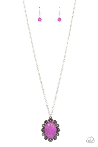 Daisy Dotted Deserts - Purple Paparazzi Necklace (#3884)