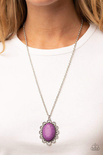 Daisy Dotted Deserts - Purple Paparazzi Necklace (#3884)