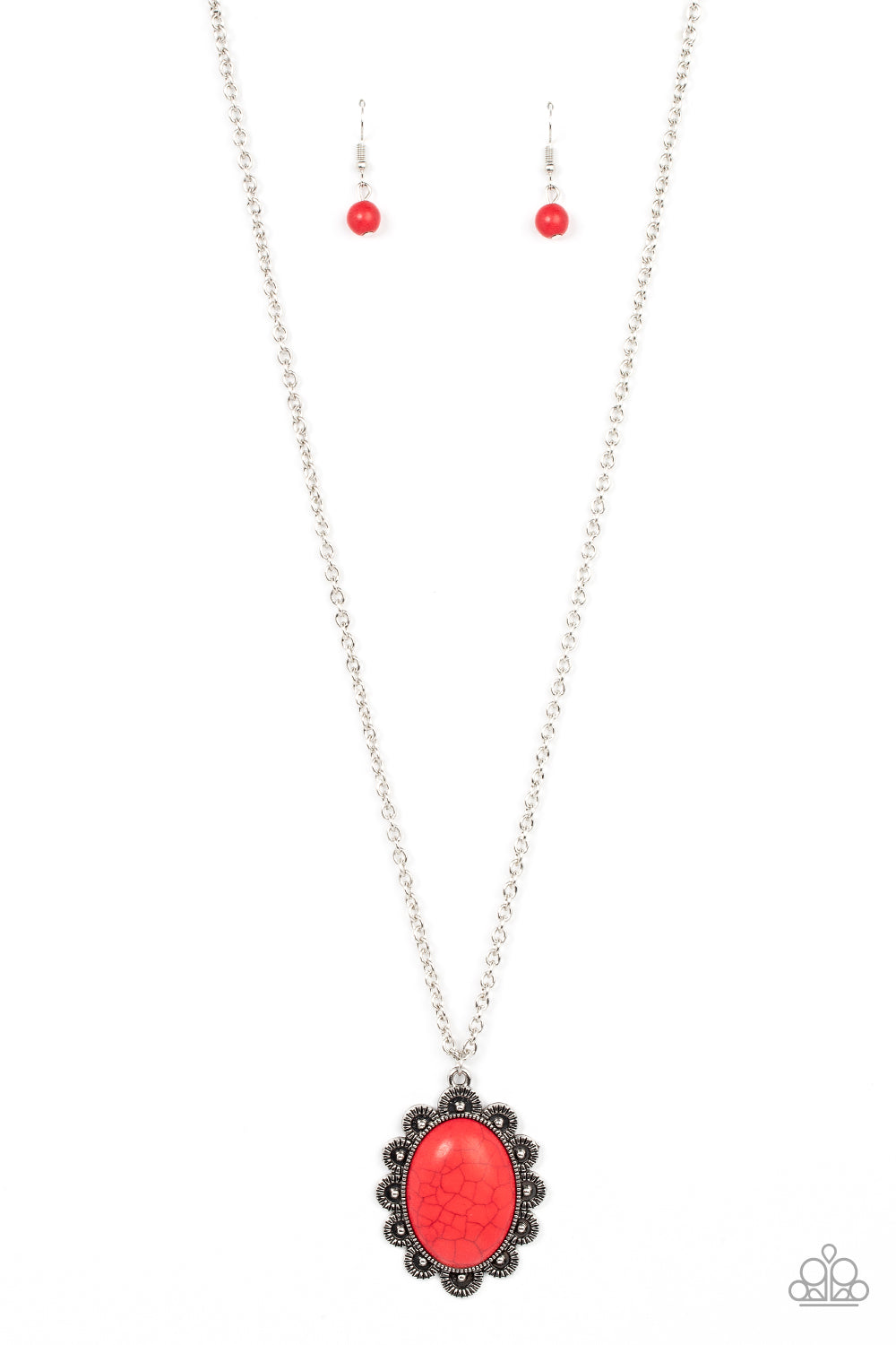 Daisy Dotted Deserts - Red Paparazzi Necklace (PZ-3992)
