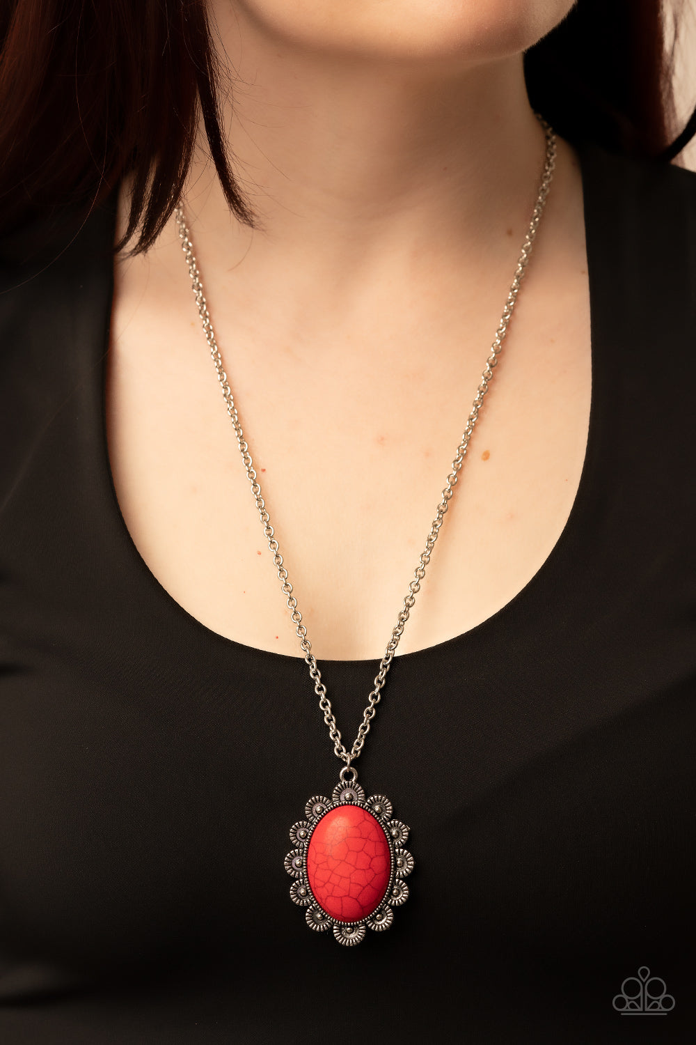 Daisy Dotted Deserts - Red Paparazzi Necklace (PZ-3992)