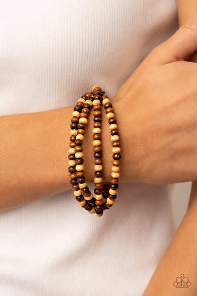 Oceania Oasis - Brown Paparazzi Bracelet (#3179)