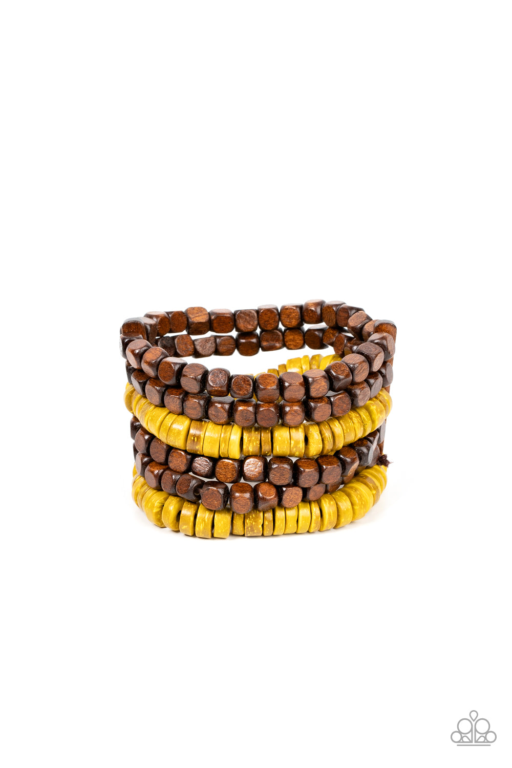 Fiji Fiesta - Yellow Paparazzi Bracelet (#3891)