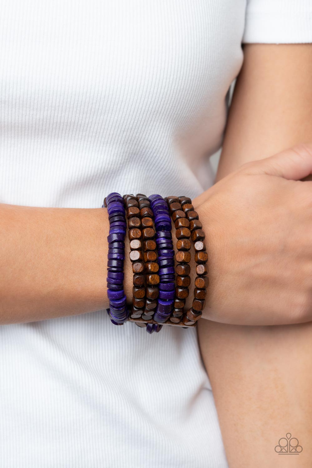 Fiji Fiesta - Purple Paparazzi Bracelet (PZ-1893)