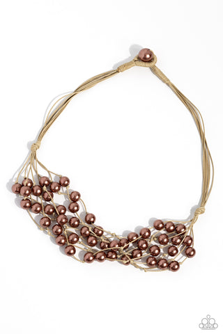 Yacht Catch - Brown  Paparazzi Necklace (#5644)