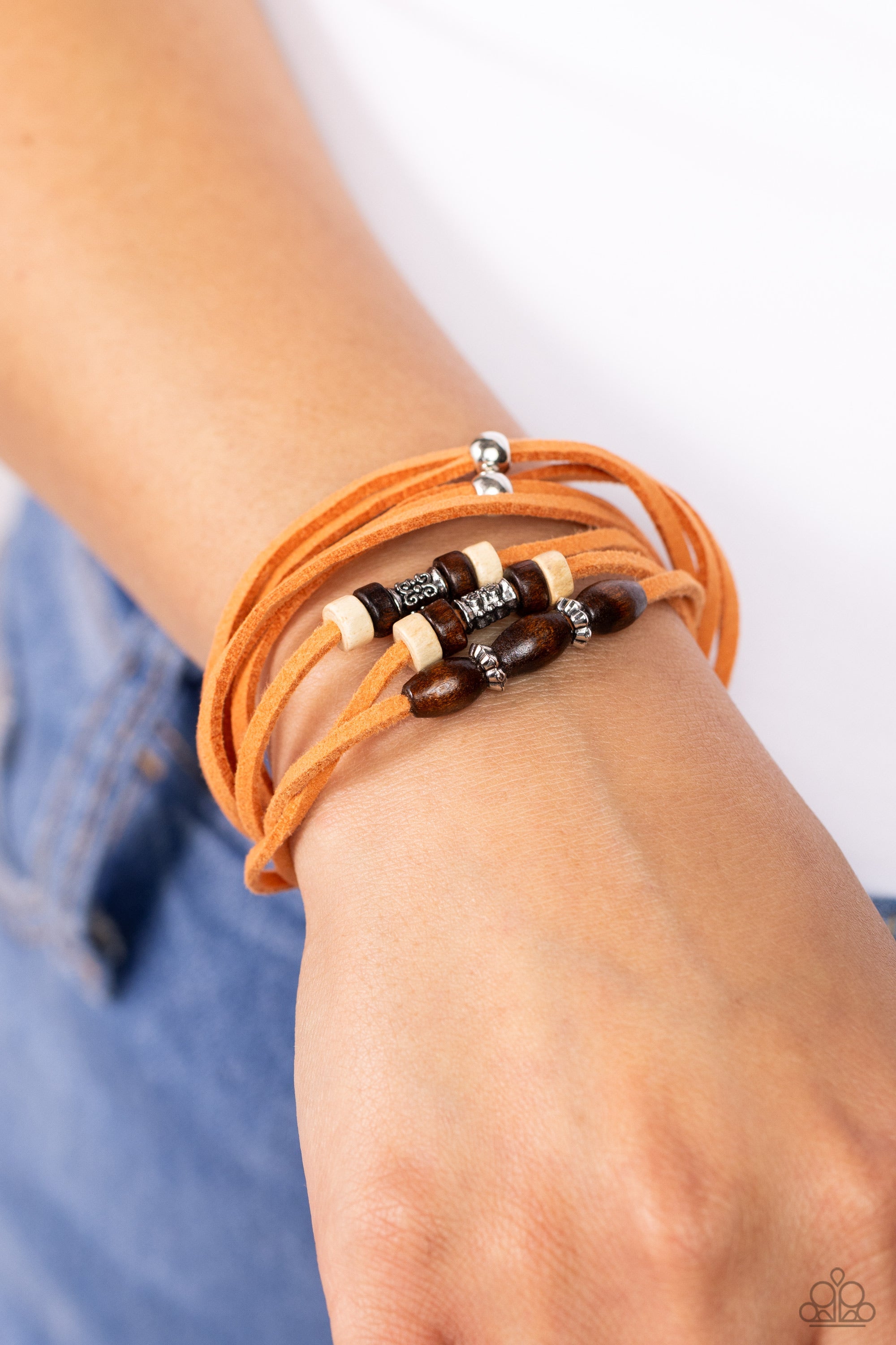 Have a WANDER-ful Day - Orange Paparazzi Bracelet (#5724)