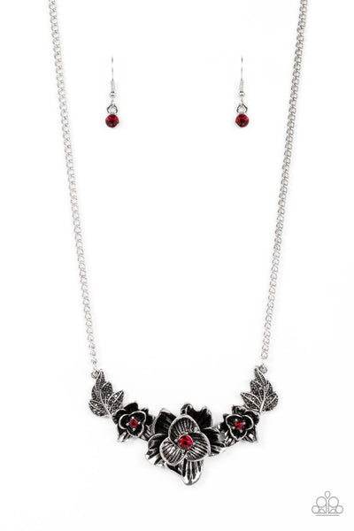 Botanical Breeze - Red Paparazzi Necklace (#5022)