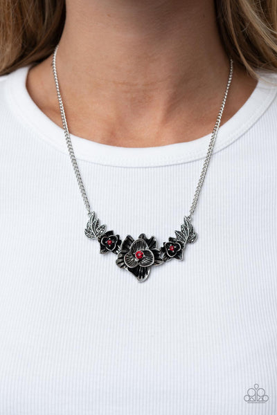 Botanical Breeze - Red Paparazzi Necklace (#5022)