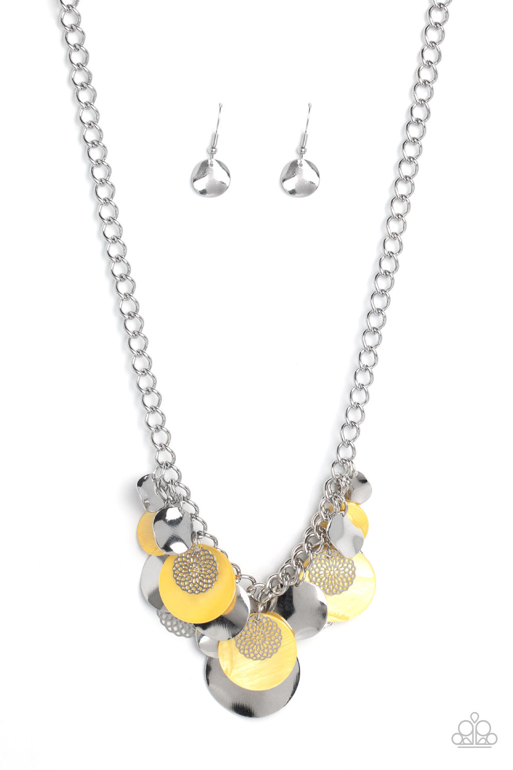 Oceanic Opera - Yellow Paparazzi Necklace (2948)