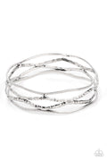 A Narrow ESCAPADE - Silver Paparazzi Bracelet (PZ-3529)