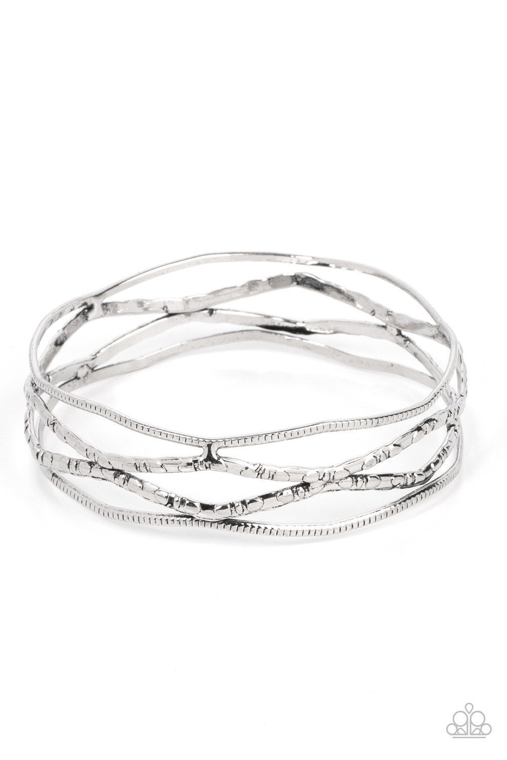 A Narrow ESCAPADE - Silver Paparazzi Bracelet (PZ-3529)
