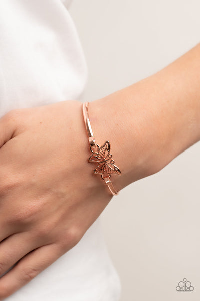 Did I FLUTTER? - Copper Paparazzi Bracelet (#2182)