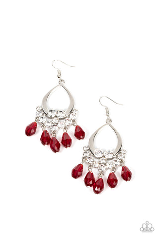 Famous Fashionista - Red Paparazzi Earring (#3532)