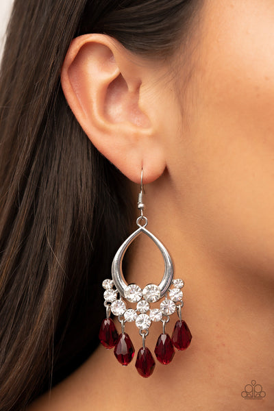 Famous Fashionista - Red Paparazzi Earring (#3532)