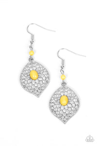 Perky Perennial - Yellow Paparazzi Earring (#3865)