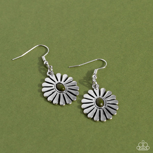 Delectably Daisy - Green Paparazzi Earring (5021)