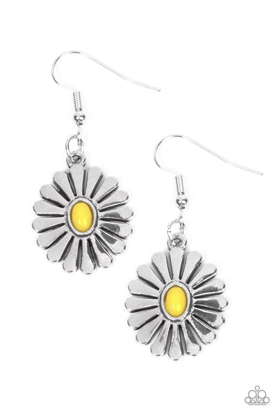 Delectably Daisy - Yellow Paparazzi Earring (#4982)