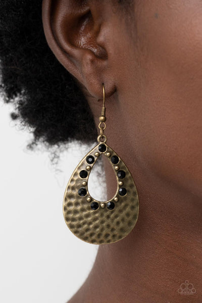 Terraform Twinkle - Black Paparazzi Earring (#3906)