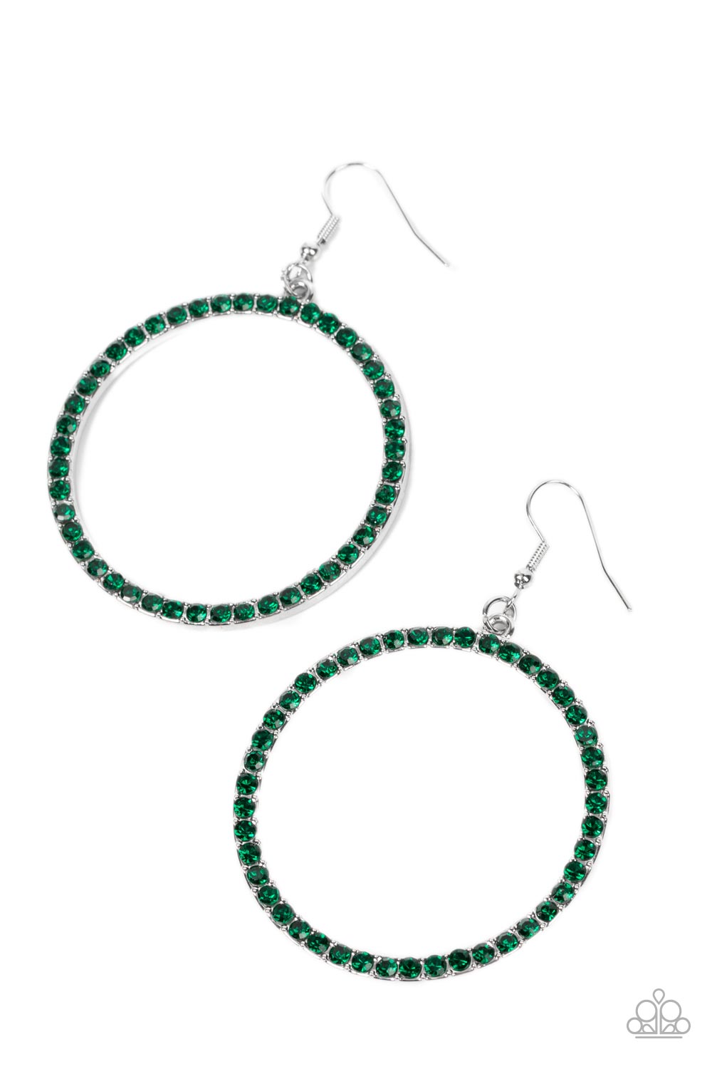 Head-Turning Halo - Green Paparazzi Earring (#3657)