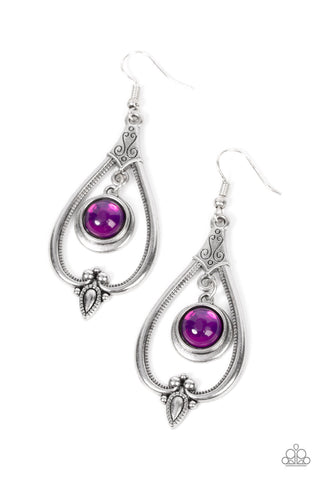 Ethereal Emblem - Purple Paparazzi Earring (#5509)