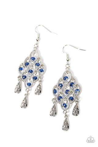 Sentimental Shimmer - Blue Paparazzi Earring