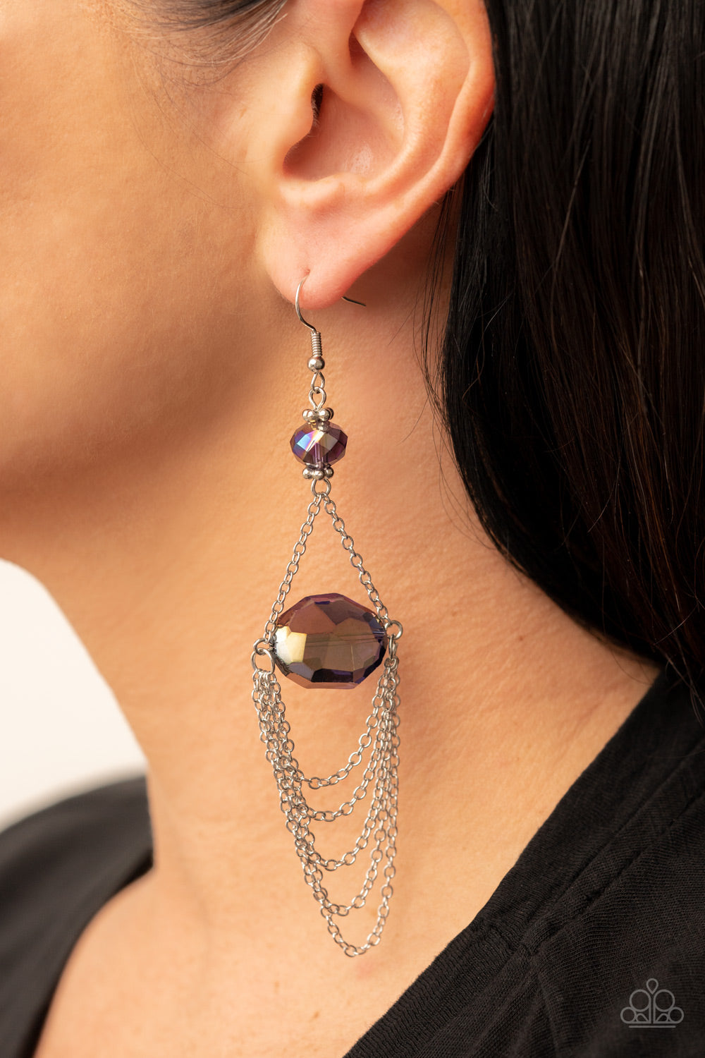 Ethereally Extravagant - Purple Paparazzi Earring (PZ-450)