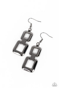 Public Square - Black Paparazzi Earring (#3923)