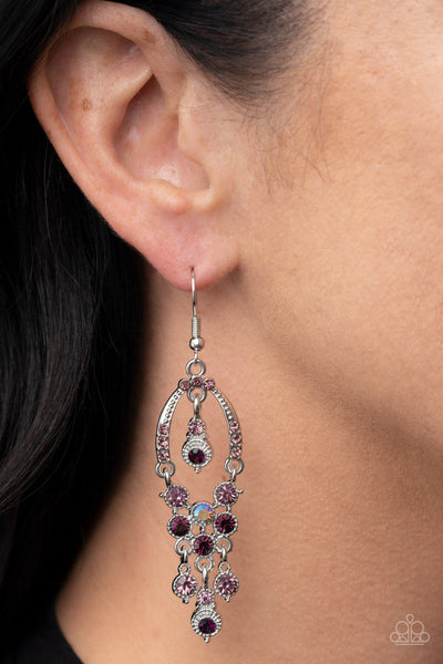 Sophisticated Starlet - Purple Paparazzi Earring (3444)