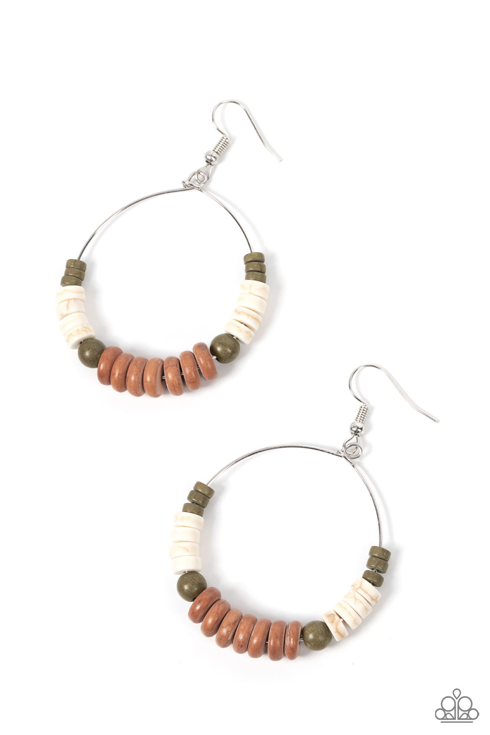 Earthy Esteem - Brown Paparazzi Earring (PZ-5750)