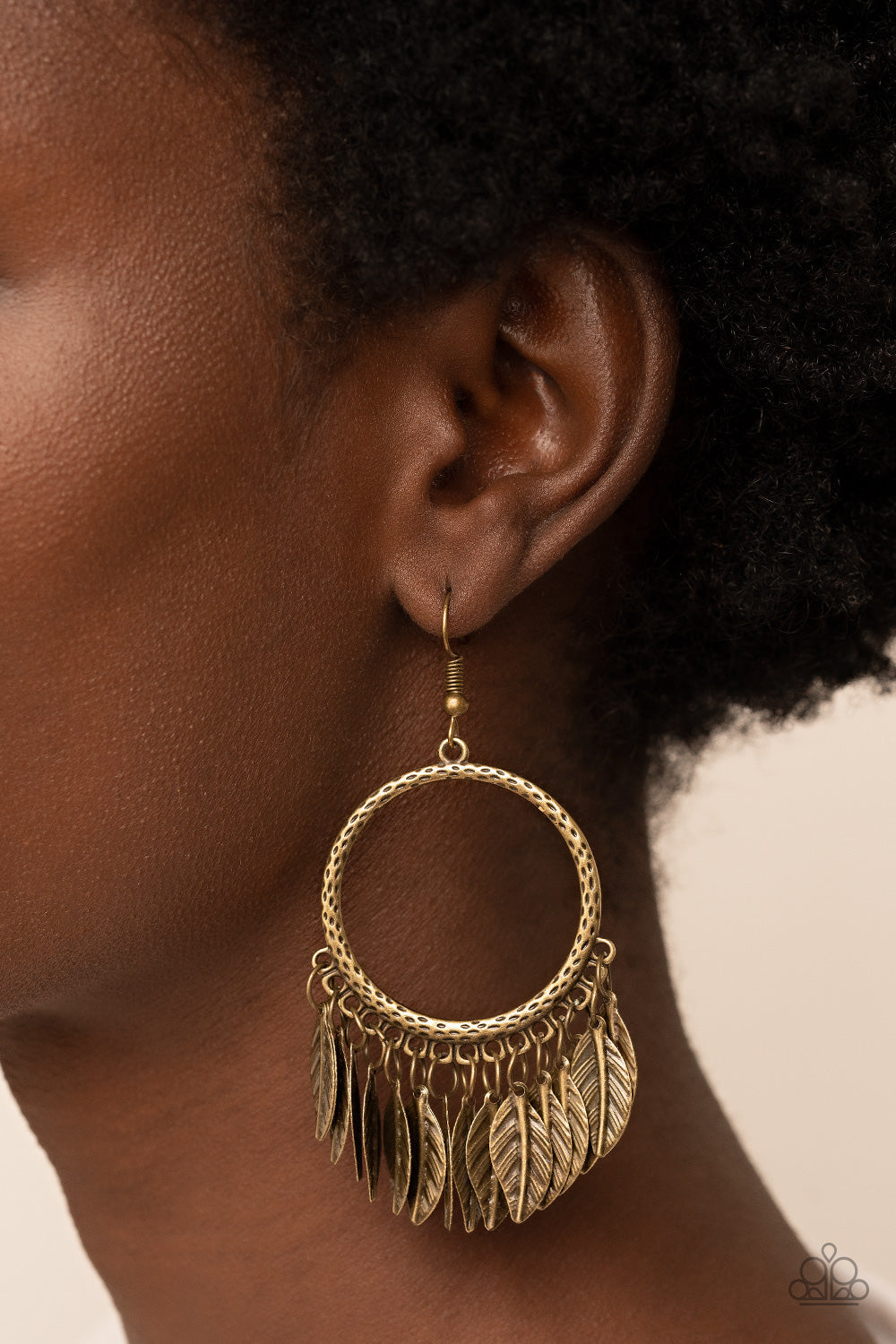 FOWL Tempered - Brass Paparazzi Earring (PZ-1976)