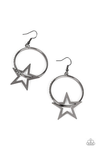 Superstar Showcase - Black Paparazzi Earring (#3575)