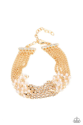 Experienced in Elegance - Gold Paparazzi Bracelet (#3266)