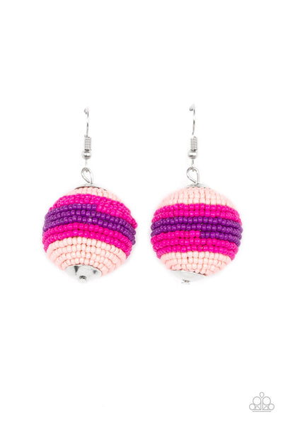 Zest Fest - Pink Paparazzi Earring (#1104)