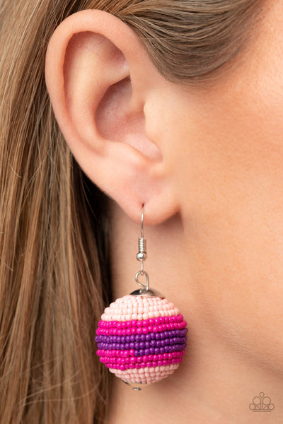 Zest Fest - Pink Paparazzi Earring (#1104)