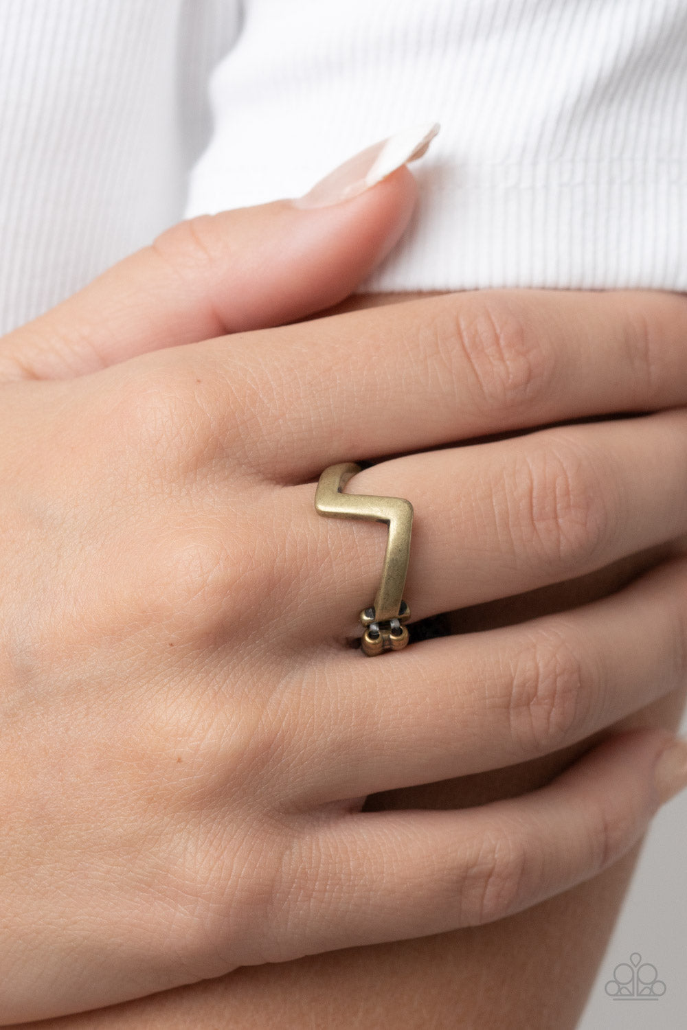 Global Shock - Brass Paparazzi Ring (P87)