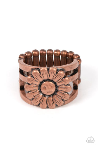 Roadside Daisies - Copper Paparazzi Ring (R283)