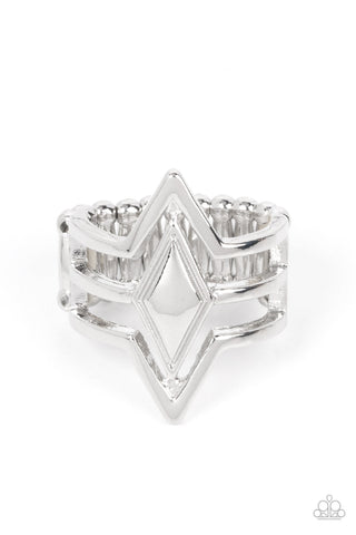 Deceivingly Diamond - Silver Paparazzi Ring
