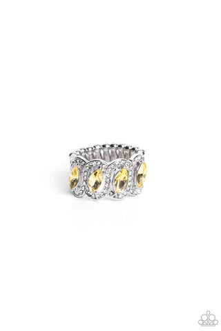 Staggering Sparkle - Yellow Paparazzi Ring  (T58)