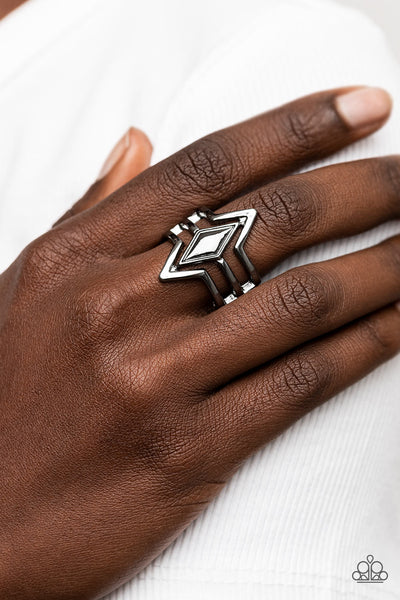 Deceivingly Diamond - Black Paparazzi Ring (R422)