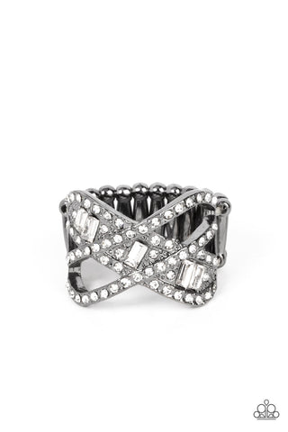 Triple Threat Twinkle - Black Paparazzi Ring (R051)