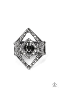 Diamond Duet - Black  Paparazzi Ring (R065)