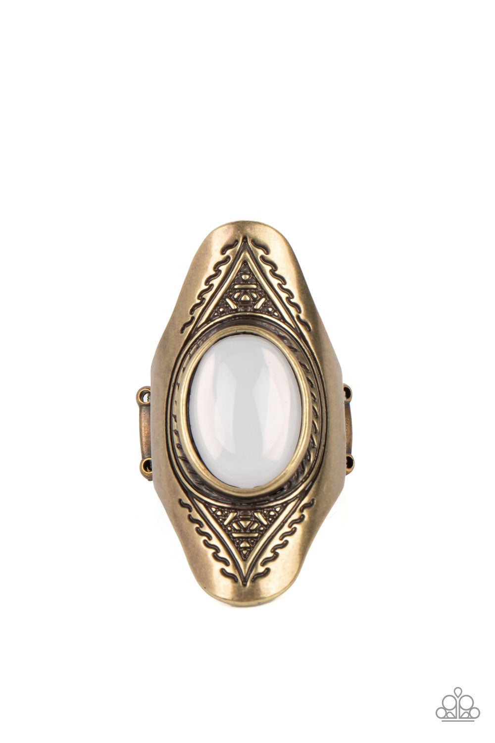 Pyramid Passage - Brass Paparazzi Ring (P83)