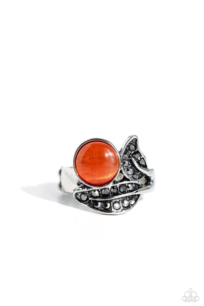 Cats Eye Candy - Orange Paparazzi Ring (T11)