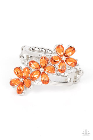 Posh Petals - Orange Paparazzi Ring (R429)