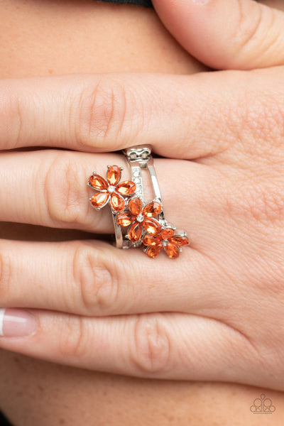 Posh Petals - Orange Paparazzi Ring (R429)