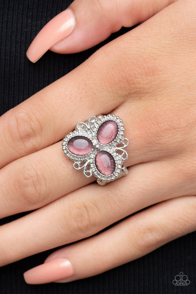 Bewitched Blossoms - Purple Paparazzi Ring (R338)